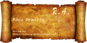 Rácz Armilla névjegykártya